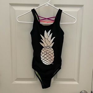 Girls size 10 Justice black novelty bathing suit